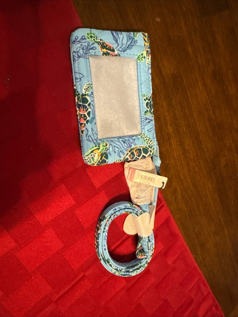 Blue Turtle Pattern id Card Holder -& lanyard